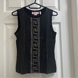 VERSACE Black Sleeveless Tank Top Shirt Gold Silver Studded Designer & FREE BAG